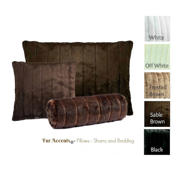 Plush Faux Fur Pillow - Sham - Cover - Luxury Chanel Mink -  New Sizes and Colors - Designer Throw - Toss -  Fur Accents USA