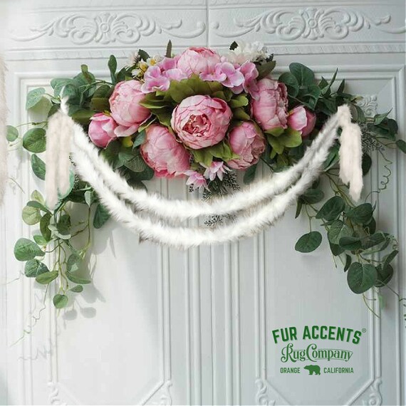 Faux Fur Christmas Tree Garland - Shaggy - White - Strand - Ornament - Tree Trim - Decoration - 1"-2" Thick - Made by Fur Accents-in the USA