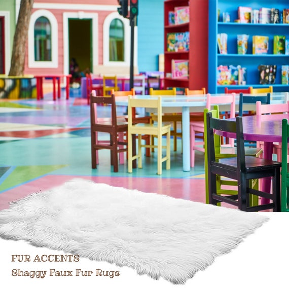 Plush Faux Fur Area Rug - Shaggy Thick Sheepskin - Rectangle Shape Pelt Design  - Throw 6 Colors Designer Art Rug by Fur Accents USA