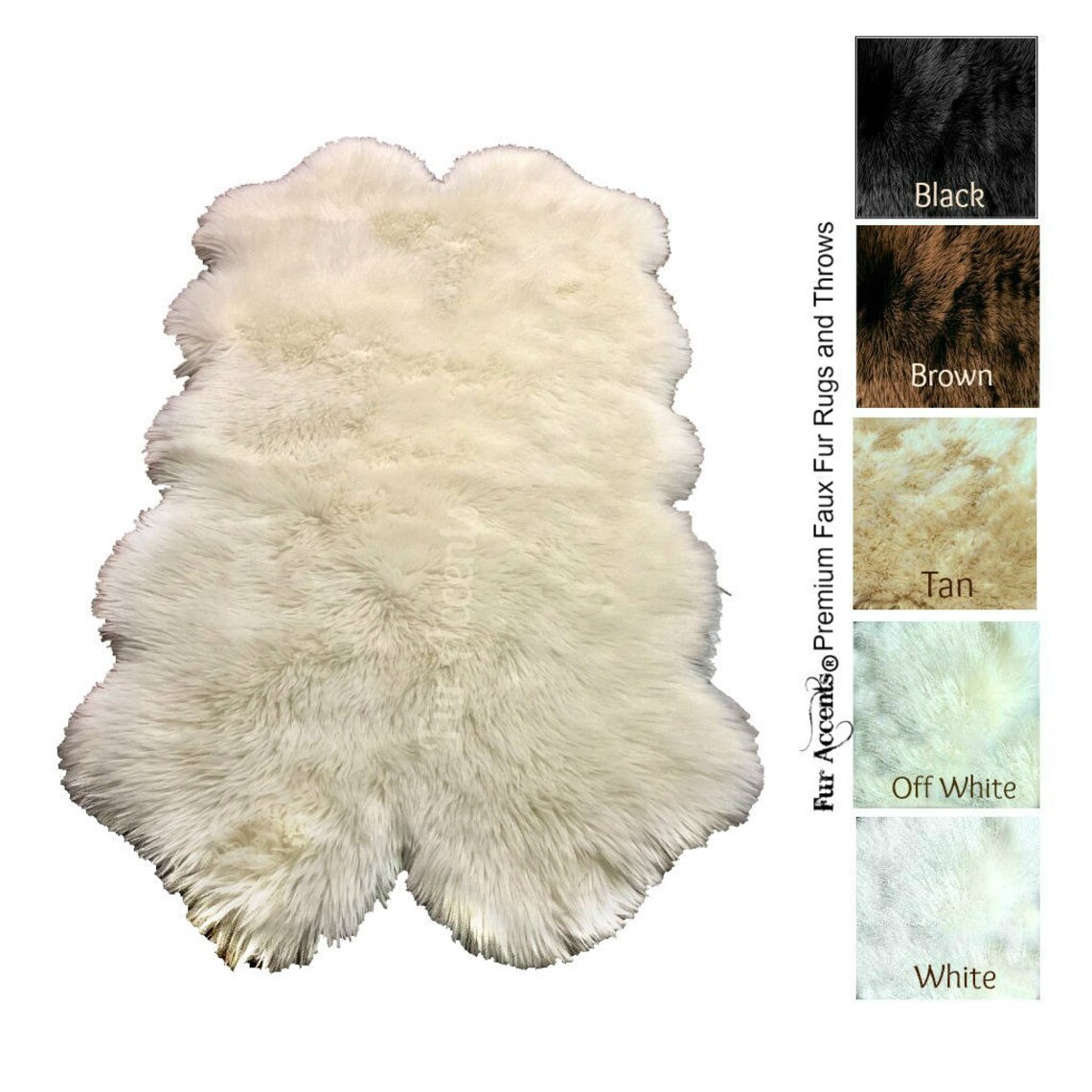 Plush Faux Fur Mongolian Sheepskin Area Rug Traditional Long Etsy