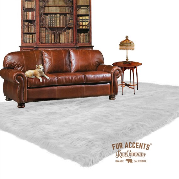 Plush Faux Fur Area Rug - Shaggy Sheepskin - Rectangle Shape - Designer Throw Carpet - 6 Colors -Art Rug by Fur Accents - USA