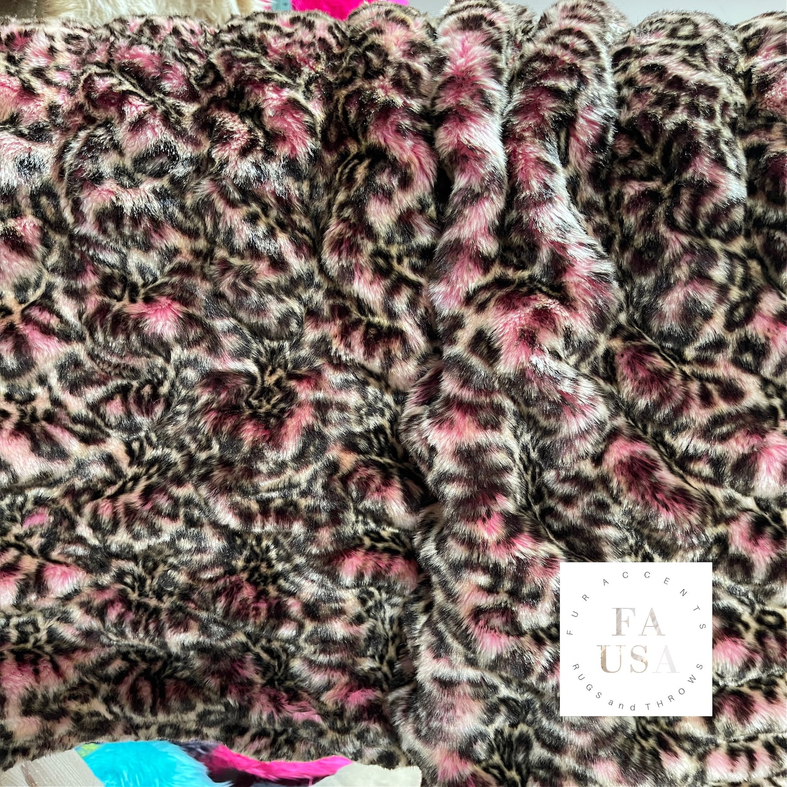 Tissavel Faux Fur Throw Blanket, Soft, Pink Raspberry and Brown Leopard ...