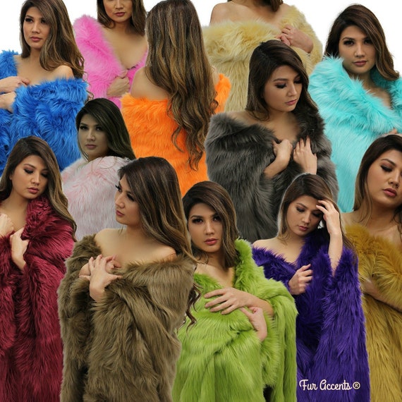 Plush Faux Fur Throw Blanket - Bedspread -  Comforter or Duvet - 25 New Colors - Shag Luxury Fur - Minky Cuddle Lining - Fur Accents - USA