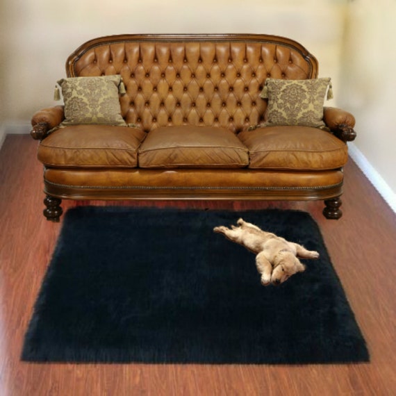Plush Faux Fur Area Rug - Luxury Fur Thick Shaggy Sheep Skin - Cruelty Free - Sheepskin - Animal Pelt - Rectangle Fur Accents - USA