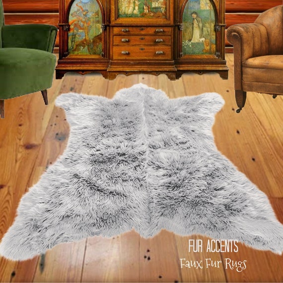 Bear Skin Rug. Realistic. Faux Fur. Area Rug. Lodge Cabin. Throw Rug. Old Fashion. Rustic. Cottage Decor.Shag. Gifts for him. For Dad