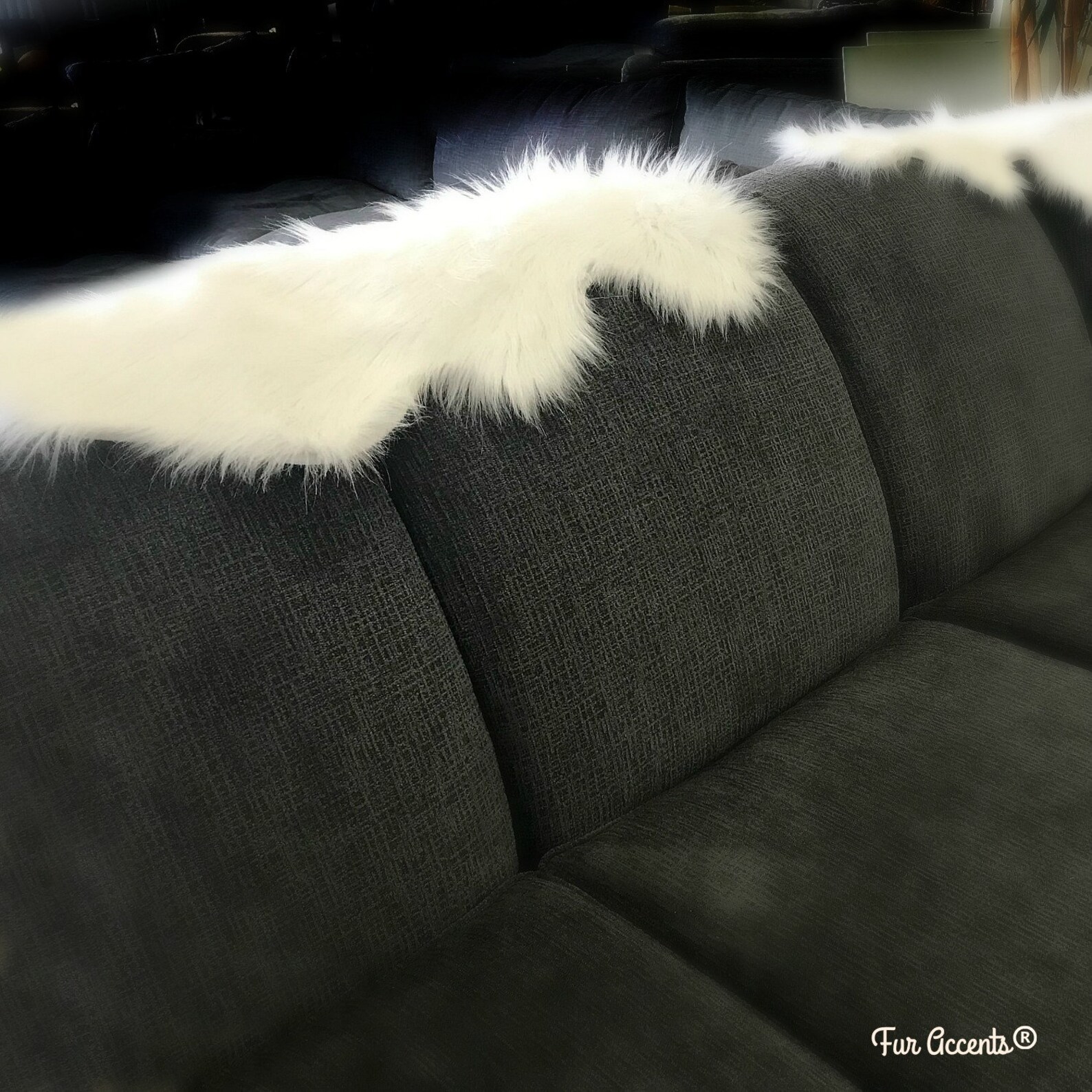 Chair Capssofa Arm Cap Setwhite Faux Furchristmas Snow Etsy