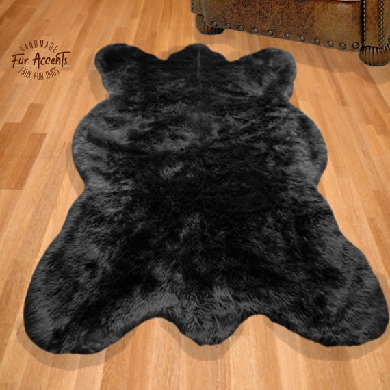 Chubby Bear Skin Rug. Soft Plush Faux Fur. Area Rug. Traditional, Modern, Throw Rug. Western Rustic. Log Cabin, Lodge, Cottage Décor. Shag.