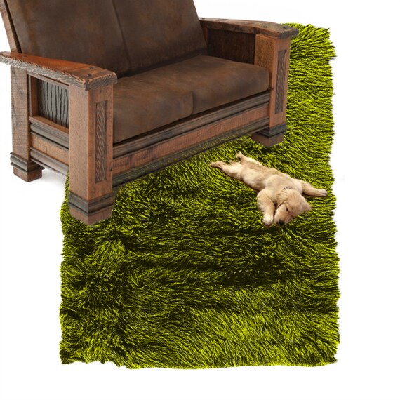 Plush Faux Fur Area Rug - Shaggy Thick Sheepskin - Rectangle Shape Pelt Design  - Designer Art Rug by Fur Accents USA