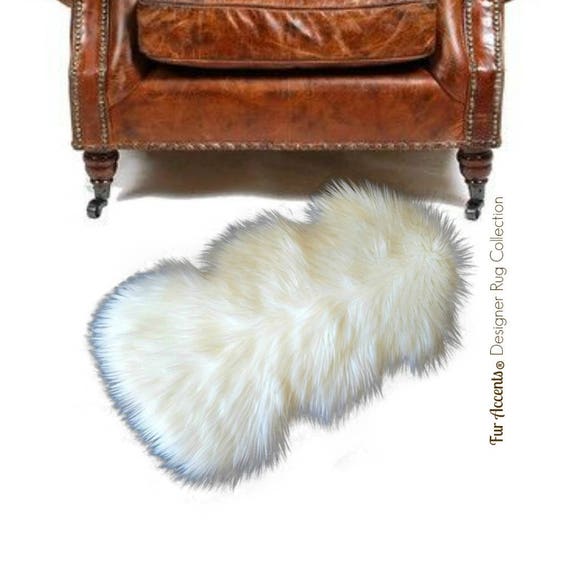 Clearance - Plush Faux Fur Accent Rug - Mini Throw - Shaggy Border Sheepskin - Chair Pad - Sale - 6 Colors - Rugs by Fur Accents - USA