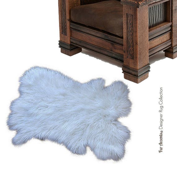 Plush Faux Fur Area Rug - 6 Colors and  Sizes- New Pelt Shape Designer Throw Rug - Art Rugs by Fur Accents - USA
