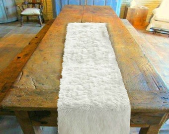 Plush Faux Fur Rectangle Doily Table Runner Luxury Fur Soft Faux Sheepskin Place Mat Table Top Decor Designer Accessories Fur Accents USA