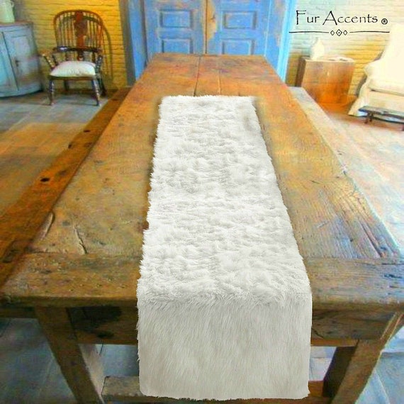Plush Faux Fur Rectangle Doily Table Runner Luxury Fur Soft Faux Sheepskin Place Mat Table Top Decor Designer Accessories Fur Accents USA