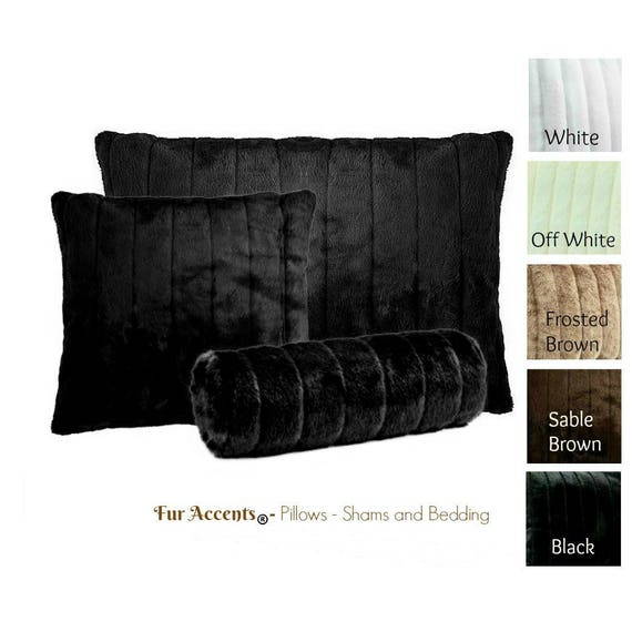 Plush Faux Fur Pillow - Sham - Cover - Luxury Chanel Mink -  New Sizes and Colors - Designer Throw - Toss - Fur Accents USA