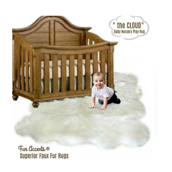 the Cloud, Baby Nursery Play Rug, Soft Faux Fur Shag, Area Carpet, Faux Fur Sheepskin Throw Carpet, All Sizes / Colors, Hand Made in the USA