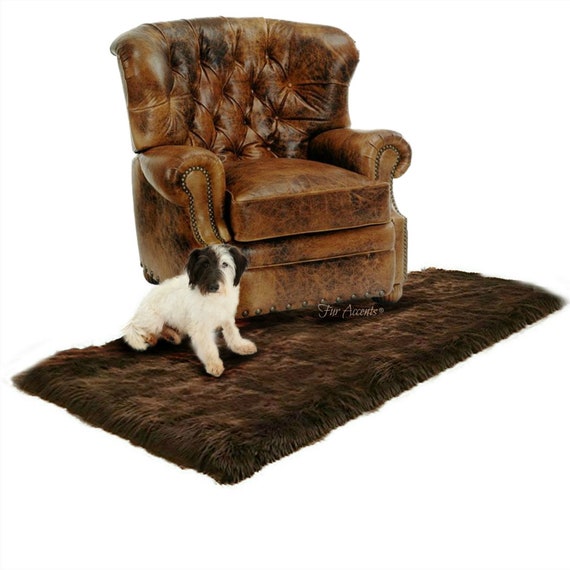 Plush Faux Fur Area Rug - Carpet Runner - Faux  Sheepskin - Llama - Shag - Designer Throw Rug - Art Rug Collection by Fur Accents USA