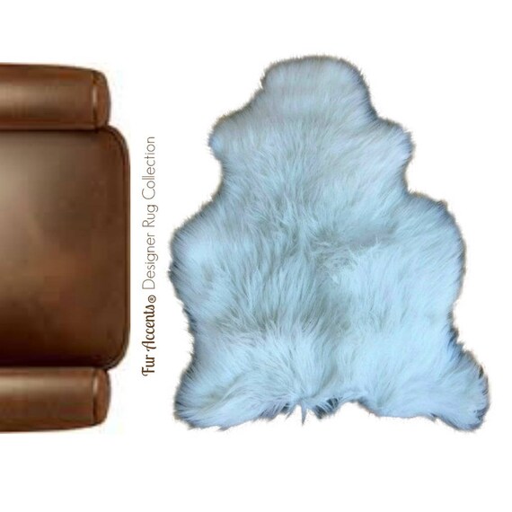 Plush Faux Fur Area Rug - Luxury Fur Bohemian Style Sheep Skin - Faux Fur - Animal Pelt Shape Designer Throw Art Rug by- Fur Accents - USA