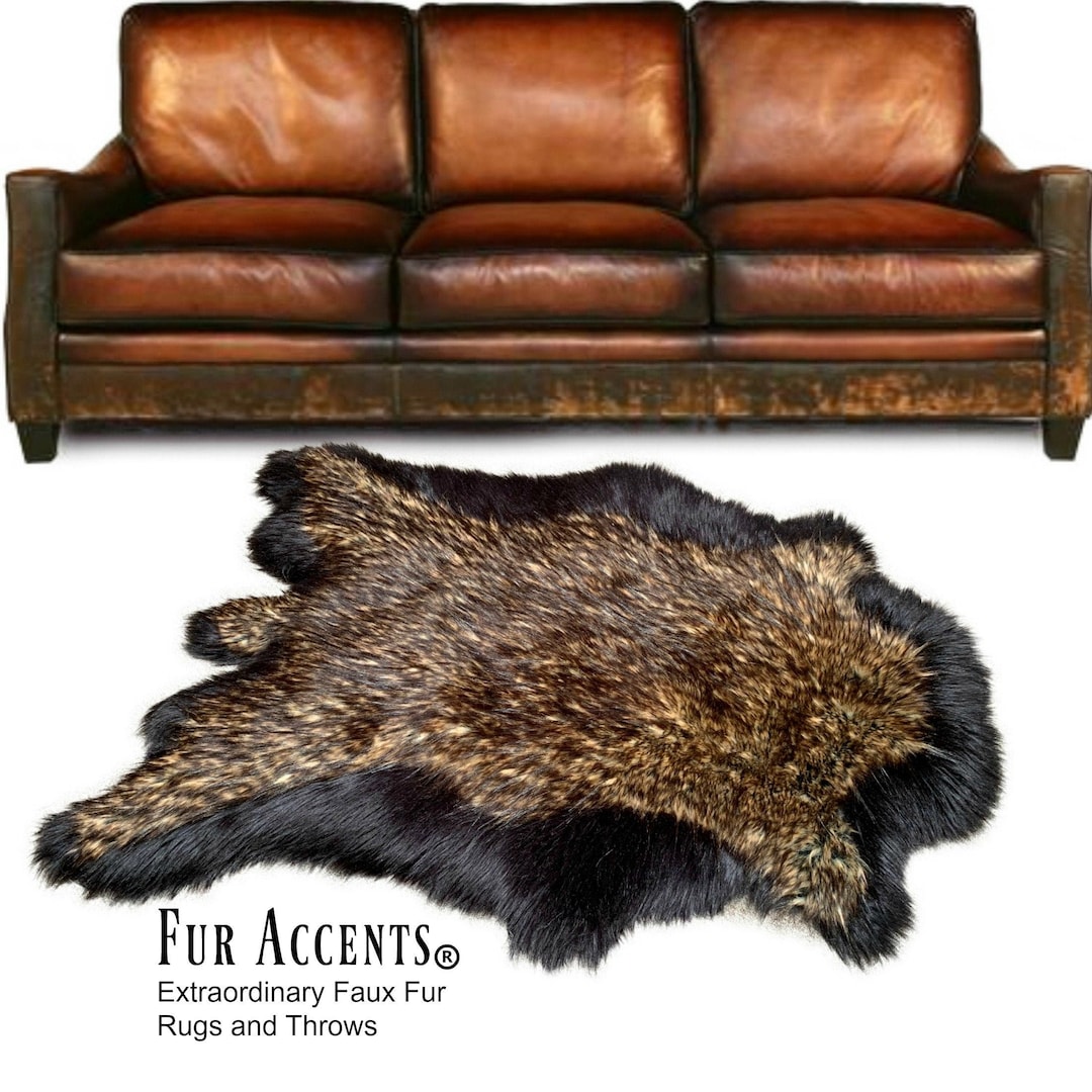 Plush Faux Fur Area Rug - Luxury Fur Thick Double Deer Skin - Faux Fur ...