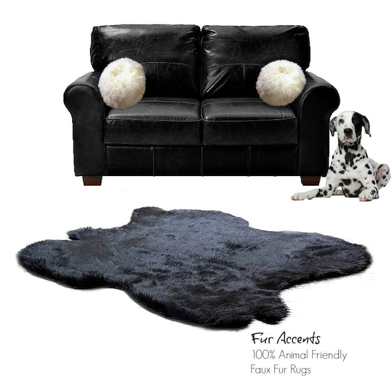 Plush Faux Fur Giant Rabbit Pelt Area Rug - Luxury Fur Shag - Sheepskin - Rabbit Pelt Shape - 6 Colors - Designer Throw Rug Fur Accents USA