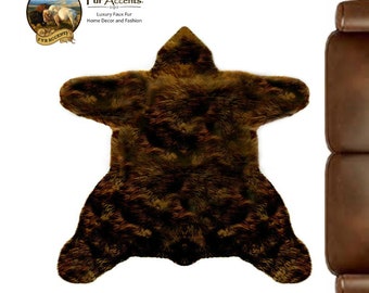 動物に優しいクマの頭のクマ皮ラグ、フェイクファー、全サイズと全色