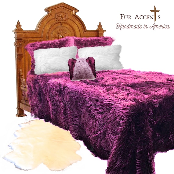 Faux fur euro pillow shams deals