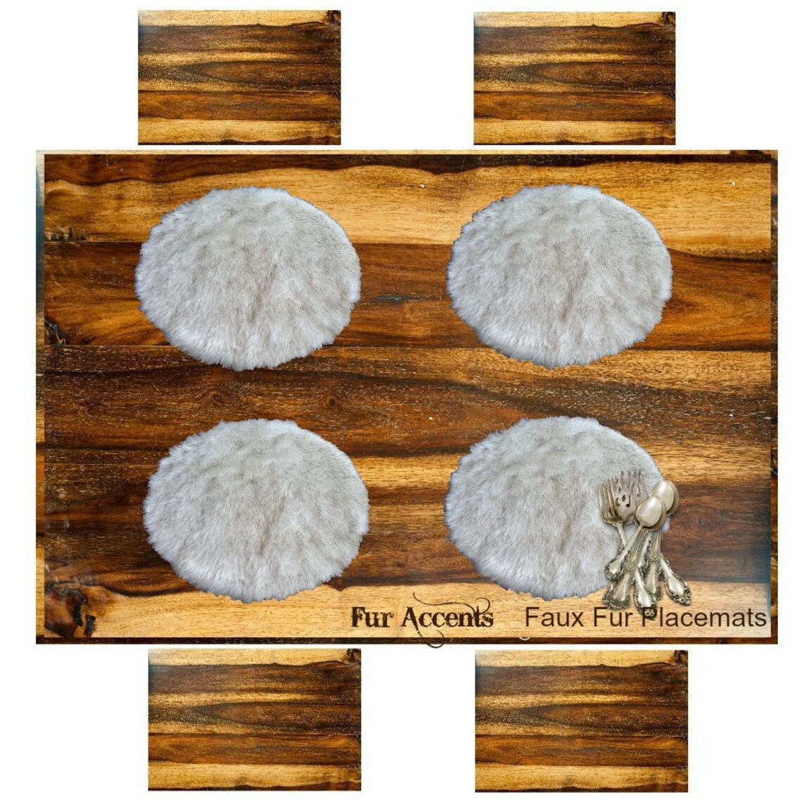 4 Plush Faux Fur Placemats Luxury Fur Soft Shaggy Sheepskin Etsy