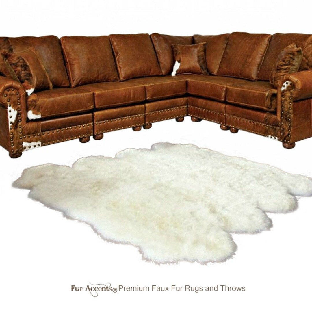 Plush Faux Fur Area Rug - Shaggy Thick Sheepskin - Octo Multi Pelt ...