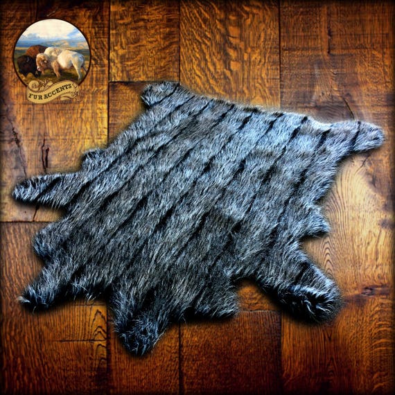 Plush Faux Fur Area Rug - Luxury Fur Thick Shaggy Deer Skin - Faux Fur - Animal Pelt Shape Designer Throw Rug - Fur Accents - USA