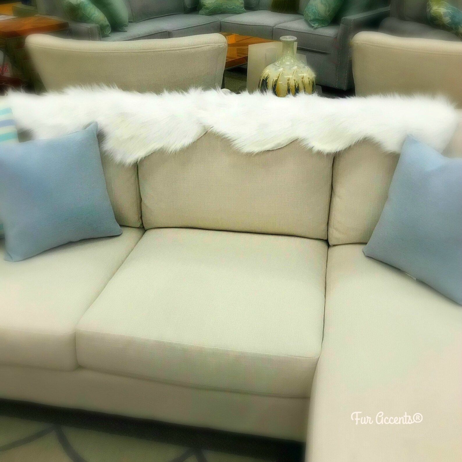 Chair Capssofa Arm Cap Setwhite Faux Furchristmas Snow Etsy