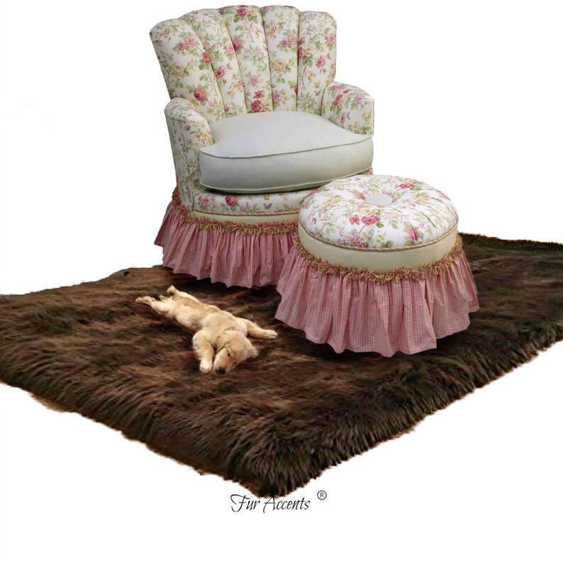 Plush Faux Fur Area Rug Shaggy Thick Sheepskin Rectangle Shape Pelt