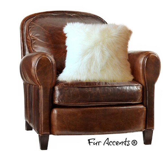 1 Plush Faux Fur Pillow - Sham - Cover - Plush Shag - Sheepskin - 3 New Sizes - White  - Designer Throw - Toss -  Fur Accents USA