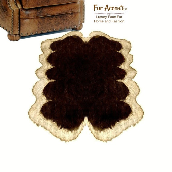 Extraordinary Faux Fur Rugs, Luxury Fur, Soft, Thick, White Border, Quatro Sheepskin Rug, Designer Shag Carpet, Fur Accents USA