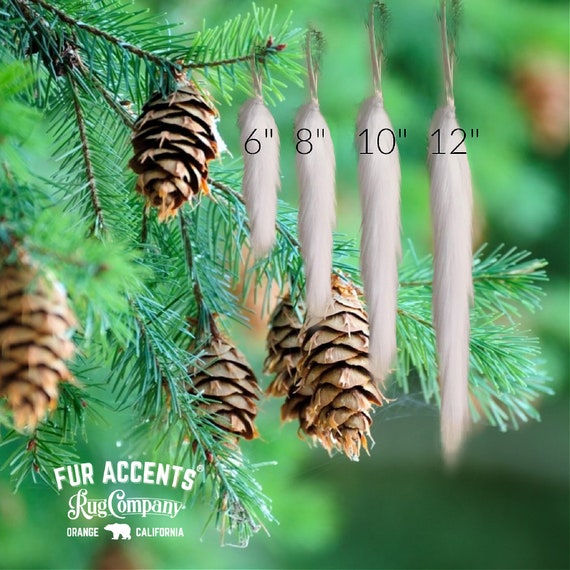 Faux Fur Icicles, White Christmas Tree Snowcicles, Shaggy  Snow Flake Ornaments, Stairway Trim, Handmade Locally, Fur Accents-USA