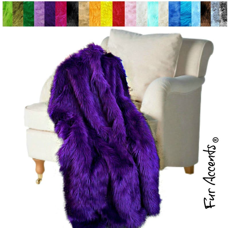 Coyote Stripe Luxury Fur Throw Blanket Golden Brown Ivory Minky Cuddle Fur 