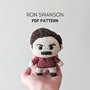 CROCHET PATTERN: Ron Swanson Crochet Doll, Amigurumi Pattern, PDF Download