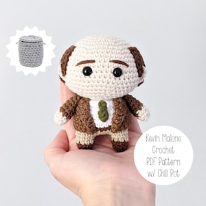 PATTERN: Kevin Malone Crochet Doll with Chili Pot, Amigurumi Pattern, PDF Download