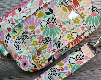 ID Wristlet purse with matching wrist strap