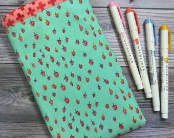 Drawstring Pouch  fits Hobonichi weeks and weeks mega - Pencilcase - Pen Pouch