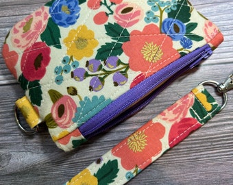 ID Wristlet purse with matching wrist strap