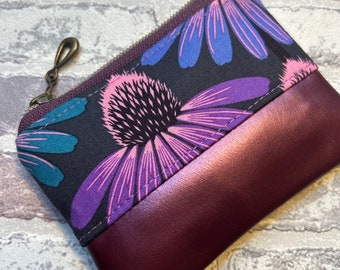 Fabric Zipped Coin Purse - Zipped Pouch - Great for coins and cards on the go