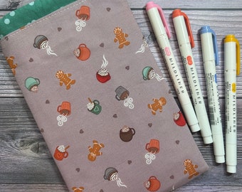 Drawstring Pouch  fits Hobonichi weeks and weeks mega - Pencilcase - Pen Pouch