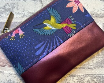 Fabric Zipped Coin Purse - Zipped Pouch - Great for coins and cards on the go