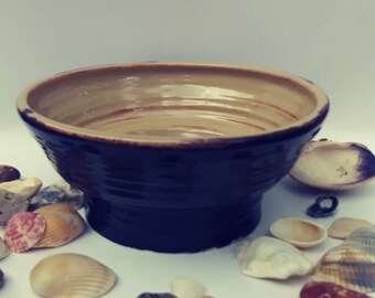 Stoneware Pottery Bowl, Midnight Blue Serving Bowl, Mixing Bowl, Salad Bowl, Kitchen Pottery, Dining Pottery