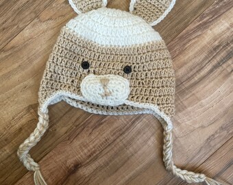 Crocheted Bunny Beanie: Newborn Easter Hat
