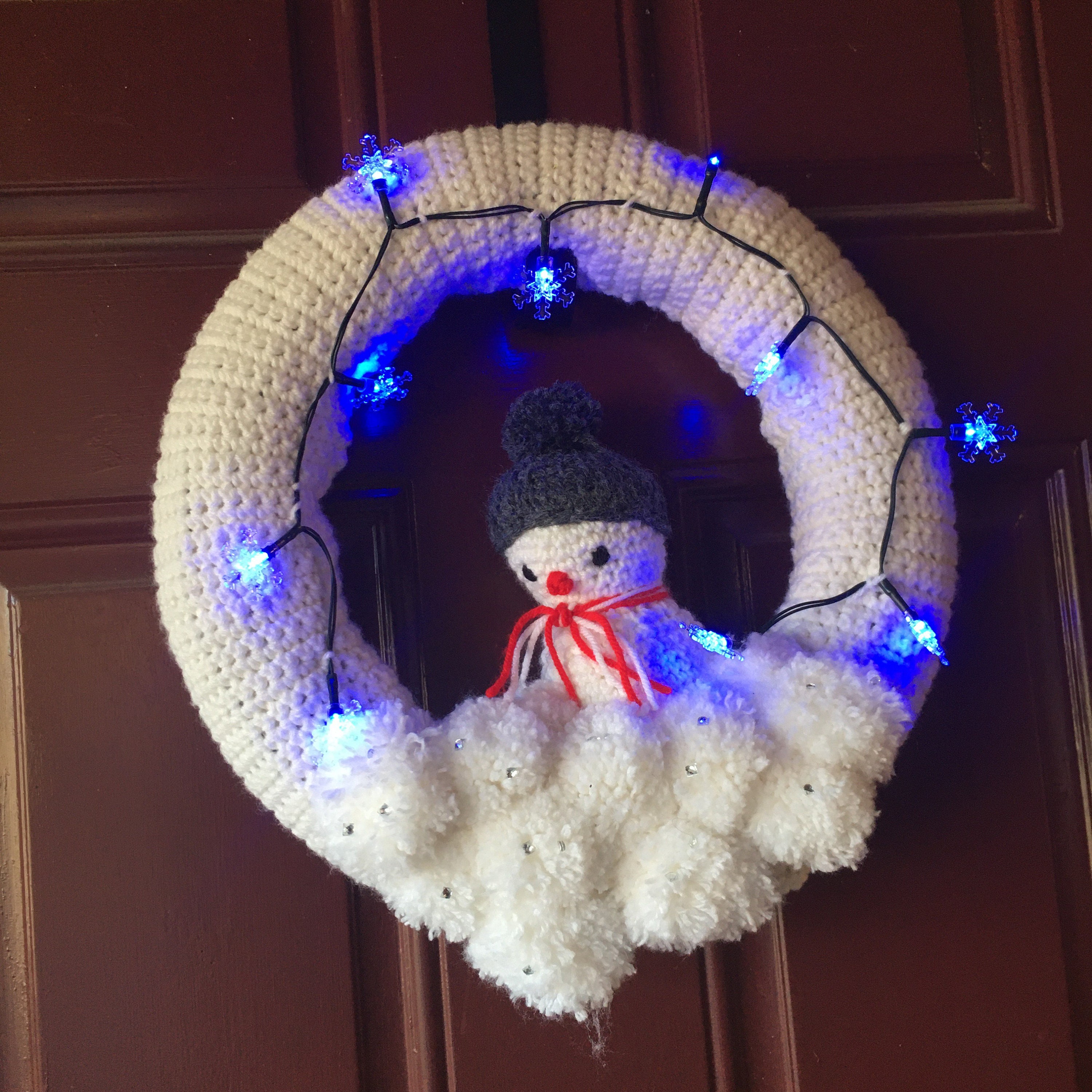 Christmas wreath snowman wreath lighted snowman wreath Etsy