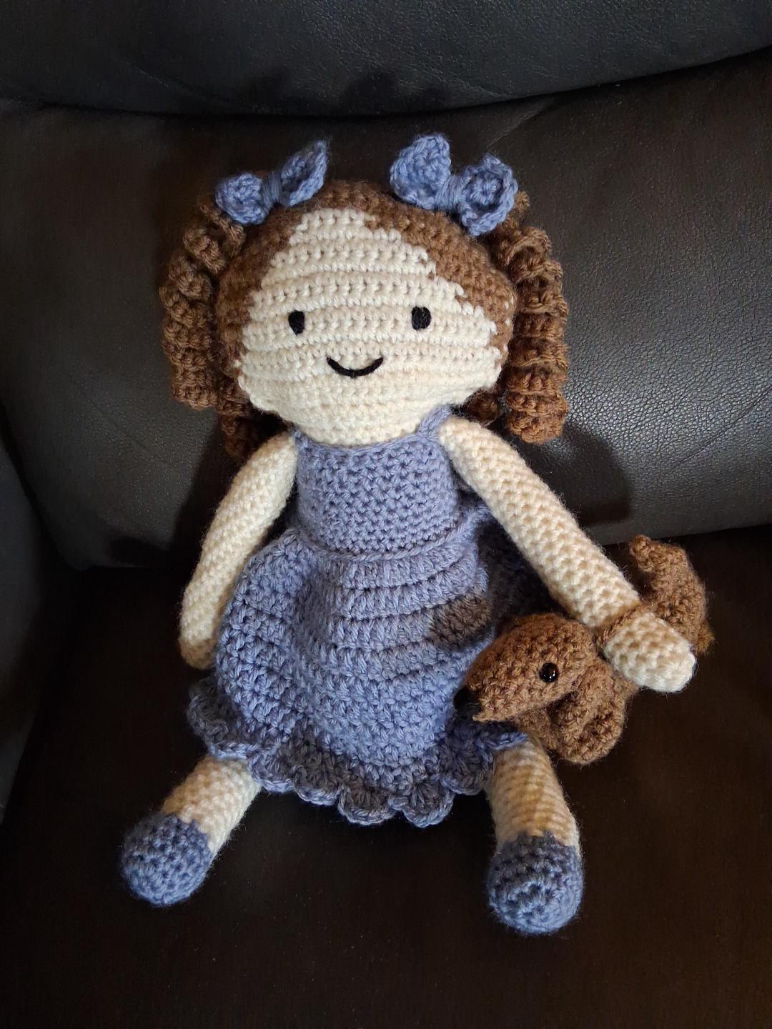Crochet Rag Doll: Handmade Gracie Doll, 17-inch, Baby's First Doll