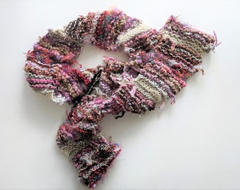 Scarf - knit - Pinks and Whites