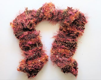 Scarf - knit -Orange Sunset