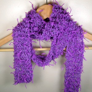 Scarf - knit -Fancy Purple  - winter or summer weight