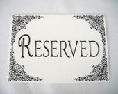 Reserved Cards - Ideal for Wedding Ceremony Pk of 20