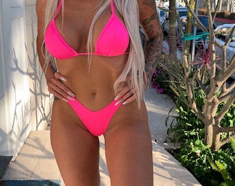 Jessy Jan Neon Pink 90s baby Bikini